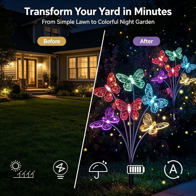 Solar Powered Butterfly Lights - đánh giá và giá Outdoor Power For Lights