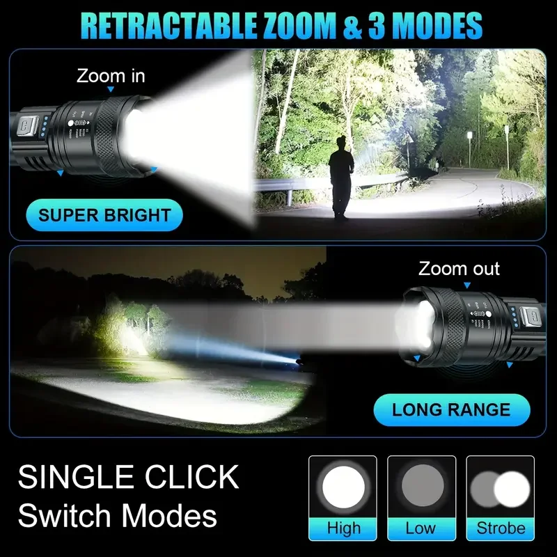 Tactical LED Flashlight 2000LM - đánh giá và giá Outdoor Power Equipment