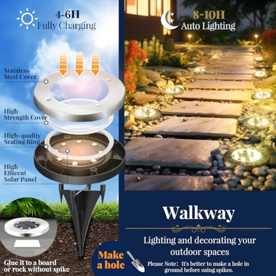 Solar Ground Lights Solar Ligh - đánh giá và giá Outdoor Power For Lights